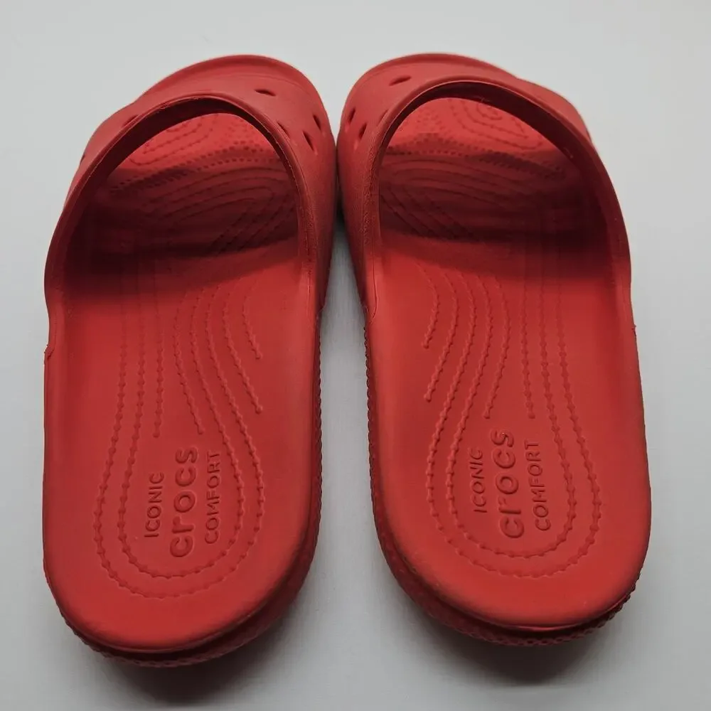 CROCS Classic Red Slip On Slide Sandal Lightweight Slide M8 W10